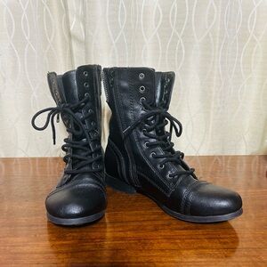 GEORGE Brand Black Ankle Boots Lace up front Zipper side and Zipper adornment